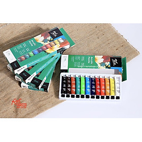 Set 12 Màu Acrylic Mont Marte 12ml - Hoạ Cụ Artstore