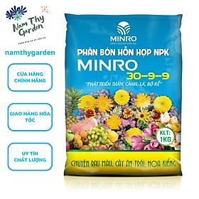 Hình ảnh Phân Bón hỗn hợp NPK MINRO 30-9-9 Túi 1kg, Phát Triển Thân, Lá, Cành, Bộ Rễ. Sản phẩm toàn diện cho cây kiểng Gói 1kg