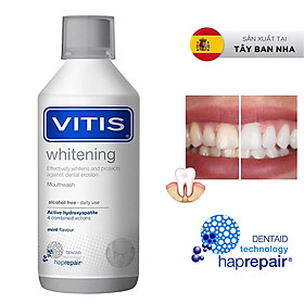 Nước Súc Miệng Vitis Whitening 500ml – Trắng Răng, Không Ê Buốt - Nhập Khẩu Tây Ban Nha