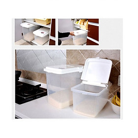 Mua Bộ 3 thùng đựng gạo thông minh có nắp  bánh xe & ca đong (10kg) - Hàng Nội Địa Nhật