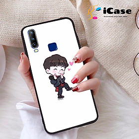 Ốp lưng iCase dành cho Vivo U10 chất liệu viền dẻo lưng cứng nhám TPU có hai lỗ xỏ dây đeo in nổi 4D hình bộ sưu tập Chibi 01