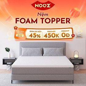 Nệm Foam Topper NOOZ Home Goods với Tiêu Chuẩn CertiPUR-US Ruột Đệm Cao Su Non Hỗ Trợ Nâng Đỡ Vỏ Đệm Tencel