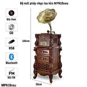 Mua BỘ MÁY PHÁT NHẠC LOA KÈN ĐỒNG MPN18 cao cấp Đa chức năng nghe đĩa than  đĩa CD  DVD  USB  Bluetooth và đài FM (máy hát nhạc loa kèn Châu Âu Cổ Điển)