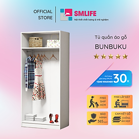 Tủ quần áo gỗ hiện đại SMLIFE Bunbuku | Gỗ MDF dày 17mm chống ẩm | D80xR45xC180cm