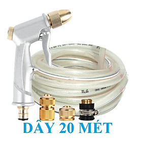 Mua Bộ dây vòi xịt nước rửa xe  tưới cây . tăng áp 3 lần  loại 20m 206587 đầu đồng  cút đồng