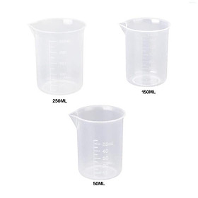 Mua Bộ 3 cốc đo lường có vạch đo bằng nhựa 50ml 150ml 250ml