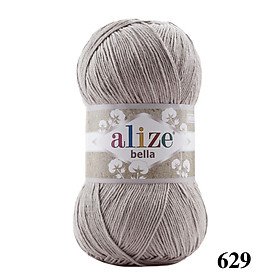 Cuộn sợi cotton hè trơn Bella 100 hãng Alize Yarns đan móc áo, váy, khăn hè siêu mát