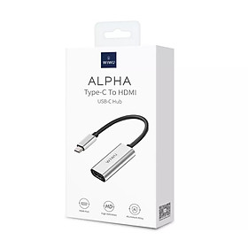 Bộ Chuyển Đổi Hub WIWU Alpha Từ TypeC Sang HDMI Dành Cho Các Thiết Bị Hỗ Trợ Type C Chất Liệu Hợp Kim Nhôm Cao Cấp - Hàng Chính Hãng