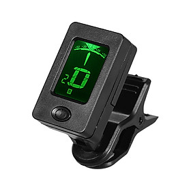 Mini Clip-On Tuner LCD Display Multifunctional Digital Tuners for Chromatic/ Guitar/ Bass/ Violin/ Ukulele (Black)