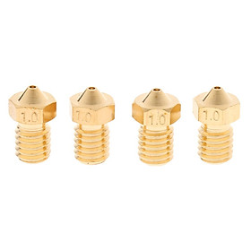 4 Pack 1.0mm 3D Printer Replace Brass 1.75mm Filaments Extruder Nozzle Print Head