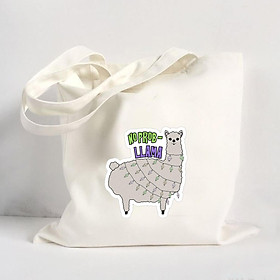 Túi Vải Đeo Vai Tote Bag In Hình No Problem Llama Mẫu 03 - Hàng Chính Hãng