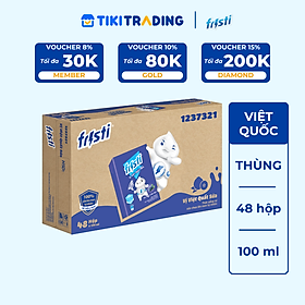Thùng 48 hộp thức uống từ sữa chua lên men tự nhiên hiệu Fristi 100ml - Vị việt quất sữa