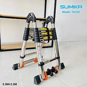 Mua Thang Inox rút đôi SUMIKA TA220 - rút chữ A cao 2.2m  rút chữ I cao 4.4m  tải trọng 300kg