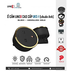 Ổ Cắm Điện Line8 UKS-1 - Body Màu Đen - Chuẩn Anh - Chính hãng