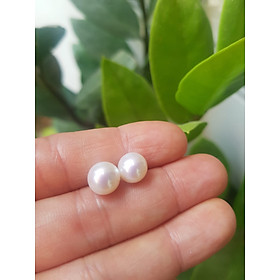 Đôi Bông Ngọc Trai Cao Cấp Bóng Đẹp Cặp Bông tai màu Trắng Bóng size 8mm vừa đẹp Nữ Bọc Vàng đeo lên tay vừa đẹp vừa sang ạ