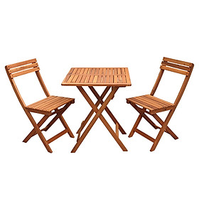 Mua Bộ bàn ghế cafe cao cấp bằng gỗ tràm  gấp gọn – 1 bàn vuông và 2 ghế