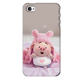 Ốp lưng nhựa cứng nhám dành cho iPhone 4S in hình Heo Dễ Thương