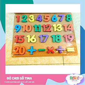 Đồ chơi gỗ TiNa, Bảng chữ số cho bé Bộ đồ chơi gỗ học montessori trí tuệ