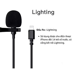 Micro Cài Áo Giắc LightningG IOS Cho IPhone, IPad, Chuẩn MFi, Tiếng Trong Và Rõ - Hàng chính hãng MICROPHONE DI ĐỘNG