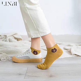 Tất gấu cổ ngắn xinh xắn Màu Ngẫu Nhiên LinBi SP005