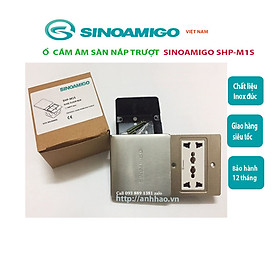 Ổ điện âm sàn nắp trượt Sinoamigo SHP-M1S inox màu bạc - Hàng chính hãng