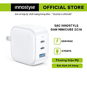 Sạc Innostyle Gan Minicube 2C1A 65W - IC65GWHT - Sức Mạnh Sạc Đa Năng và Tiện Lợi Tối Ưu, Hàng chính hãng