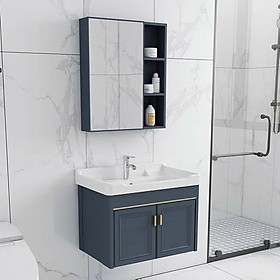 Mua Bộ tủ chậu lavabo phòng tắm bằng nhôm màu xanh treo tường sang trọng