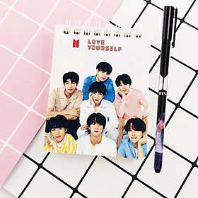 Sổ tay lò xo kẻ dòng BTS idol tặng kèm bút BTS