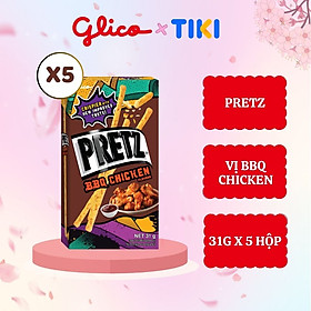 Bánh que nướng giòn vị gà nướng GLICO Pretz BBQ Chicken Flavour (Combo 5 hộp)