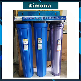 Mua Bộ lọc nước sinh hoạt 3 cấp lọc 20inch Bao Gồm Đầy Đủ Phụ Kiện --- Bộ Lọc 20inch 2 Xanh 1 rắng