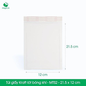 MTS2 - 21,5 x 12 cm - 25 Túi giấy Kraft bọc xốp hơi thay hộp carton