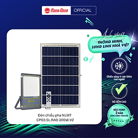 [Chính hãng] Đèn LED chiếu pha năng lượng mặt trời Rạng Đông công suất cao CP03.SL.RAD 200W/300W/400W/500W, ánh sáng trắng 6500K