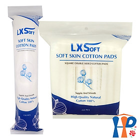 Bông tẩy trang đa năng LXSoft Soft Skin Cotton Pads (vuông 222pcs, tròn 150pcs) Hani Peni