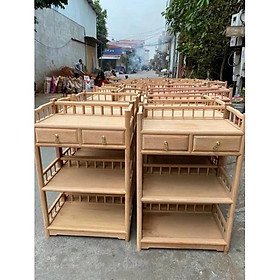 Kệ chữ nhật, giá sách bày đồ gỗ gõ cao 90 rộng 58 sâu 34cm