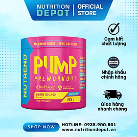 Thực phẩm bổ sung năng lượng trước tập luyện Nutrend Pump Pre-Workout Without Caffeine (Hộp 225g) - Nutrition Depot Vietnam