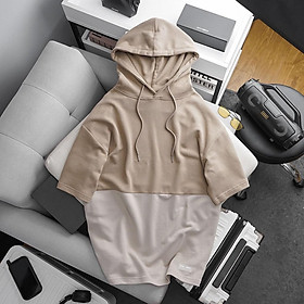 Áo hoodie big size tay ngắn phối màu siêu độc 85 den 130kg