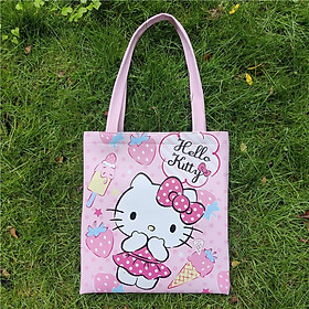 Phụ Nữ Túi Lớn-Dung Tích Túi Hello Kitty Da Chống Thấm Nước Tote Túi Sinh Viên Học Phí Túi 30x33cm - one