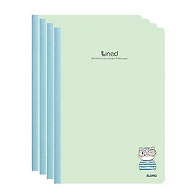Lốc 4 quyển sổ kẻ ngang có chấm may gáy 200 trang A4 Klong 848 / MS848 bìa màu pastel