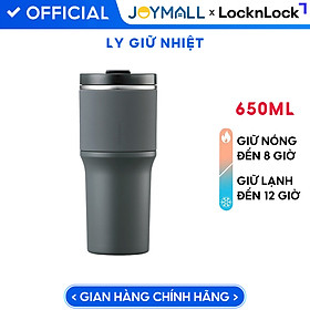 Mua Bình giữ nhiệt LocknLock Metro Drive màu xám LHC4277SGRY 650ml - Hàng chính hãng  kèm ống hút cọ rửa  thiết kế nắp xoay - JoyMall