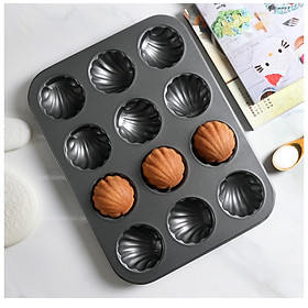 Mua Khay khuôn nướng bánh chống dính 12 bánh hình vỏ sò cao cấp - TRAY12SO70