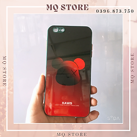 Ốp lưng gương hình Gấu Kaws viền dẻo, phím bấm màu dành cho iPhone 6,6s, 7/8, 6Plus, 7Plus, 8Plus, xs Max( hàng chính hãng)