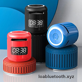 Loa bluetooth mini JM01 giá rẻ, bass mạnh, led hiển thị giờ kèm đồng hồ báo thức, âm thanh vòm 360 độ, pin 8h