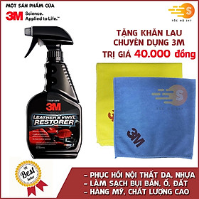 Chai xịt chăm sóc và bảo dưỡng nội thất ô tô 3M 39040 Hàng Mỹ tặng kèm khăn lau ô tô chuyên dụng 3M màu ngẫu nhiên