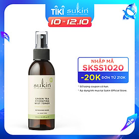 Nước Hoa Hồng Trà Xanh Dưỡng Ẩm Dạng Xịt Sukin Green Tea Hydrating Mist