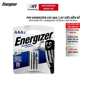 Vỉ 2 Viên Pin AAA Energizer Lithium L92 1,5V Siêu nhẹ , Siêu bền - Hàng chính hãng