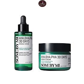 Combo 2 sản phẩm Tinh chất ngăn ngừa Some By Mi AHA-BHA-PHA 30 Days Miracle Serum 50ml và Kem Dưỡng ngăn ngừa Some By Mi AHA-BHA-PHA 30 Days Miracle Cream 50ml