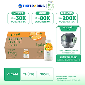 Thùng 24 chai nước uống sữa trái cây TH true JUICE milk cam tự nhiên 300 ml