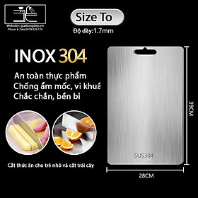 Mua Thớt inox 304-Kim Loại kháng khuẩn cao cấp   chống ẩm mốc độc hại  vệ sinh dễ dàng  cường lực không mùn gỗ  an toàn A17