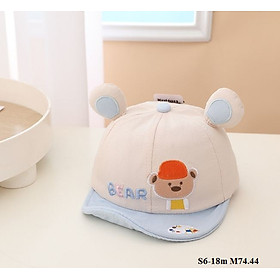 M74 Mũ bear mũ lưỡi trai họa tiết chú gấu dễ thương cho bé trai và bé gái S6-18m