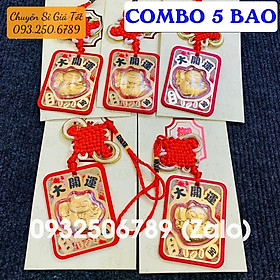 [5 DÂY] Bao lì xì Dây Treo Mèo Thần Tài Mạ Vàng Đại Cát Đại Lợi Chiêu Rước Tài Lộc Phong Thủy May Mắn, Tiền lì xì tết 2023 , NELI